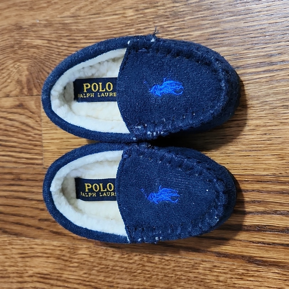 Baby Polo Ralph Lauren Navy Blue Moccasins sz 4